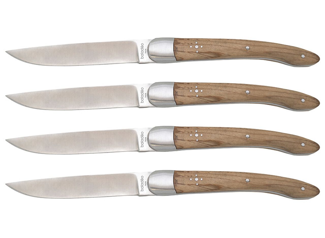 Set of 4 steak knives 'Heritage', olive tree wood - - Table