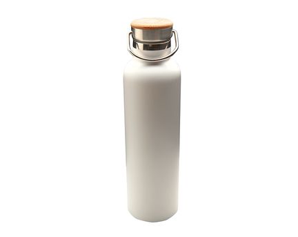 Double Wall Insulated Water Bottle - With Handle & Bamboo Lid