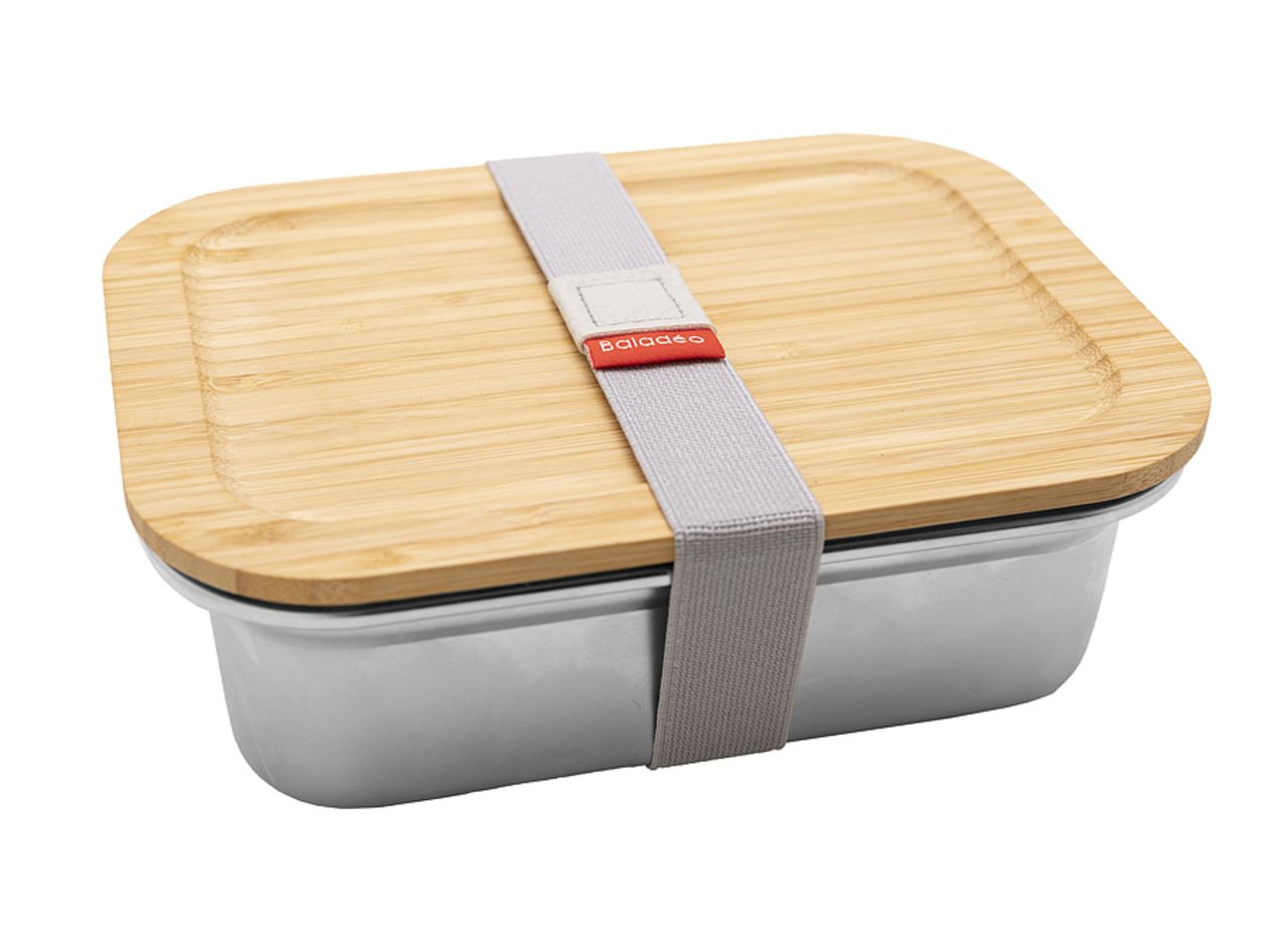 Bento 'Osaka', inox pour micro-onde, avec couvercle en bambou