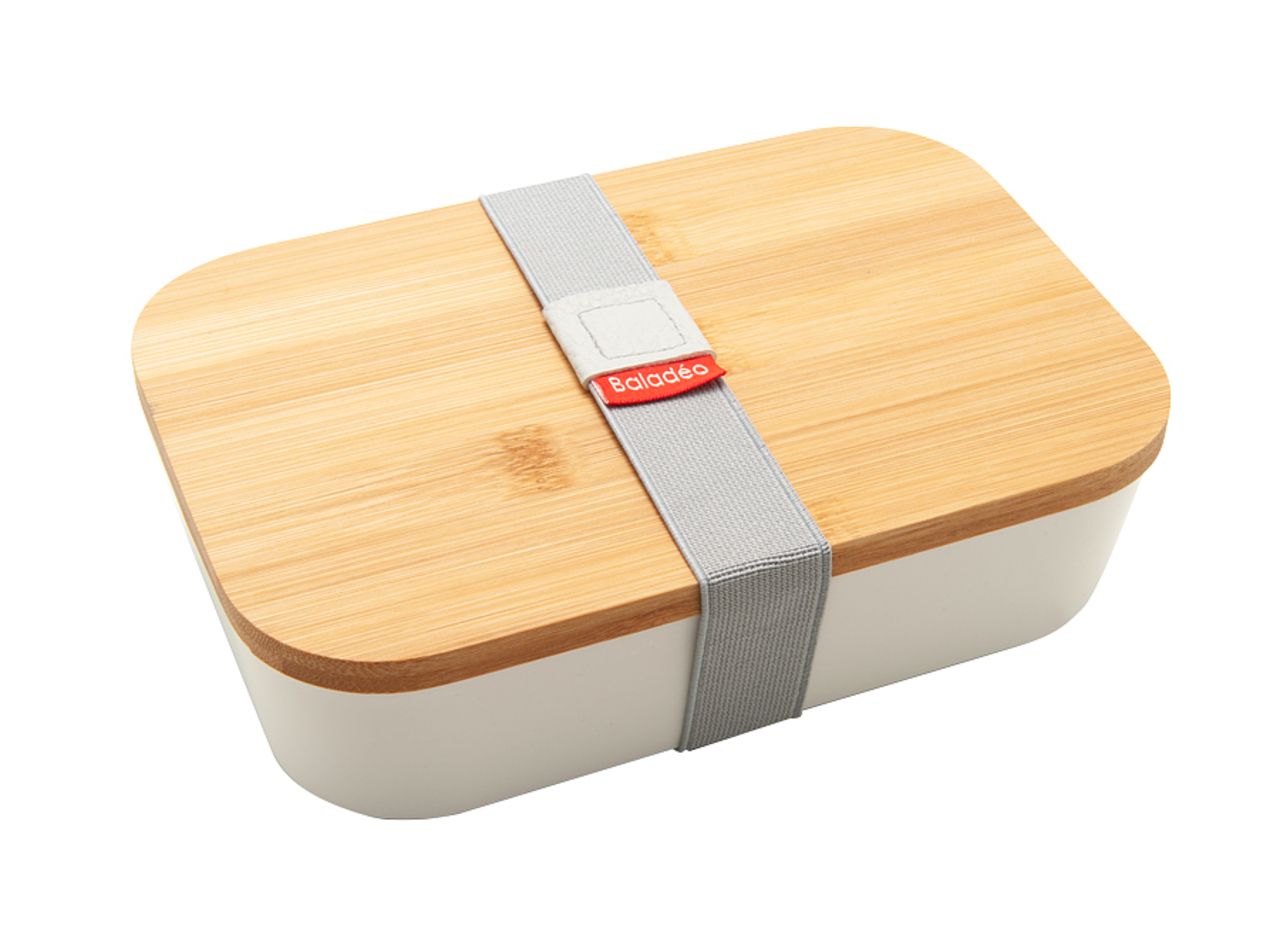 Bento 'Akita', white, with bamboo lid - Bento - lunchboxes - Outside meals  - Baladéo®