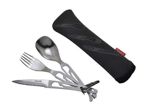 バーベキュー・調理用品 baladeo Cutlery set Ultimate Portable cutlery set 'Basecamp', with neoprene pouch - Cutlery