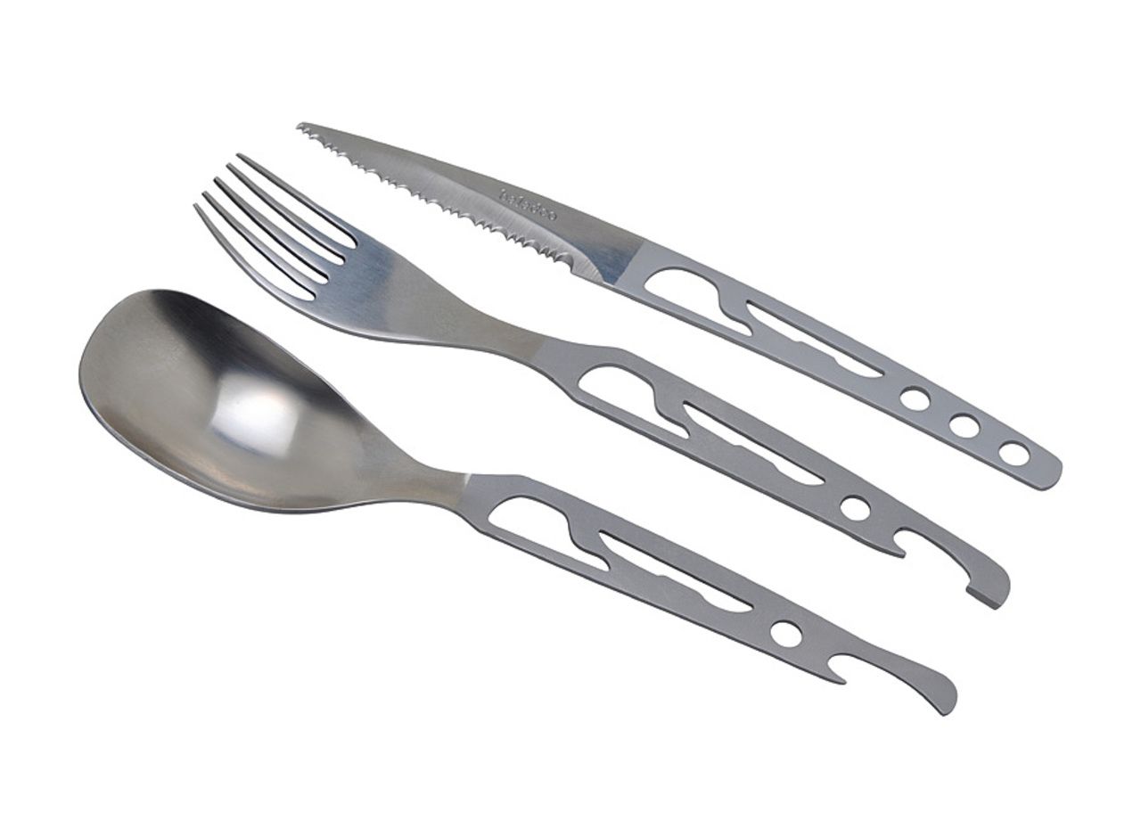 5 functions cutlery set 'Basecamp', grey Cutlery sets Outside meals