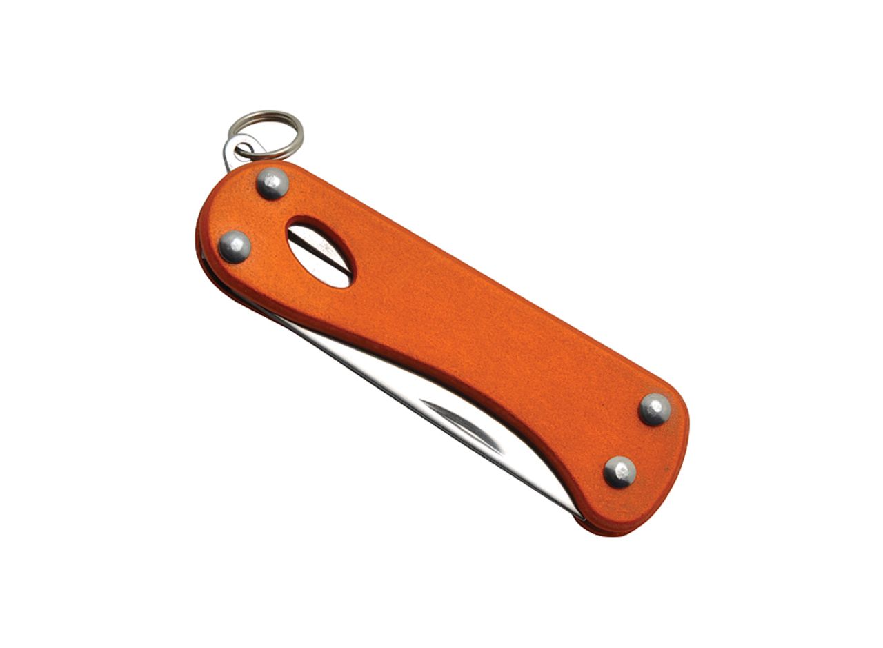 Multifunction keychain knife 'Mini Barrow', 5 functions, orange