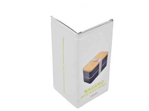 Bento 'Nagano', black, with bamboo lid - Bento - lunchboxes