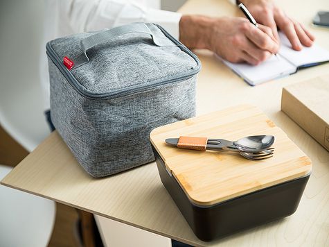 Isotherme Bento Lunchbag Sendai aus RPET grau meliert Baladeo der