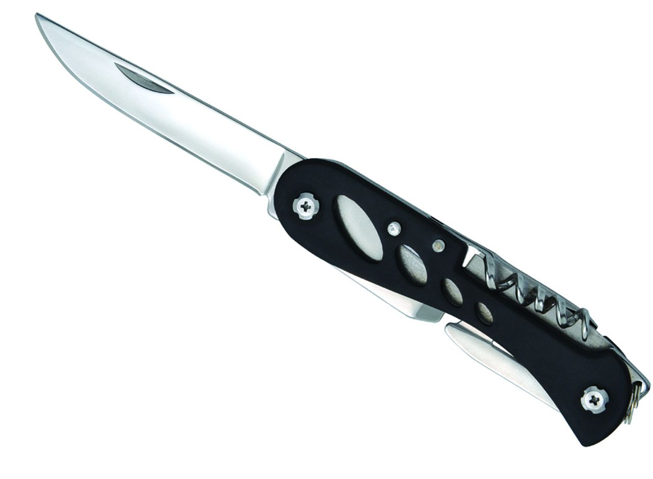 Multifunction knife 'Barrow', 7 functions, black Knives